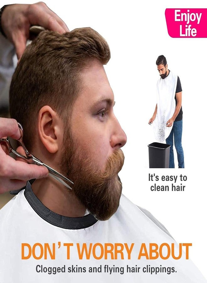 Elcaro Beard Bib Apron Beard Catcher for Shaving and Trimming, Grooming Cape Apron Catcher, Non-Stick Beard Cape Shaving Cloth, Best Beard Trimming Gift for Men - White - Image 3